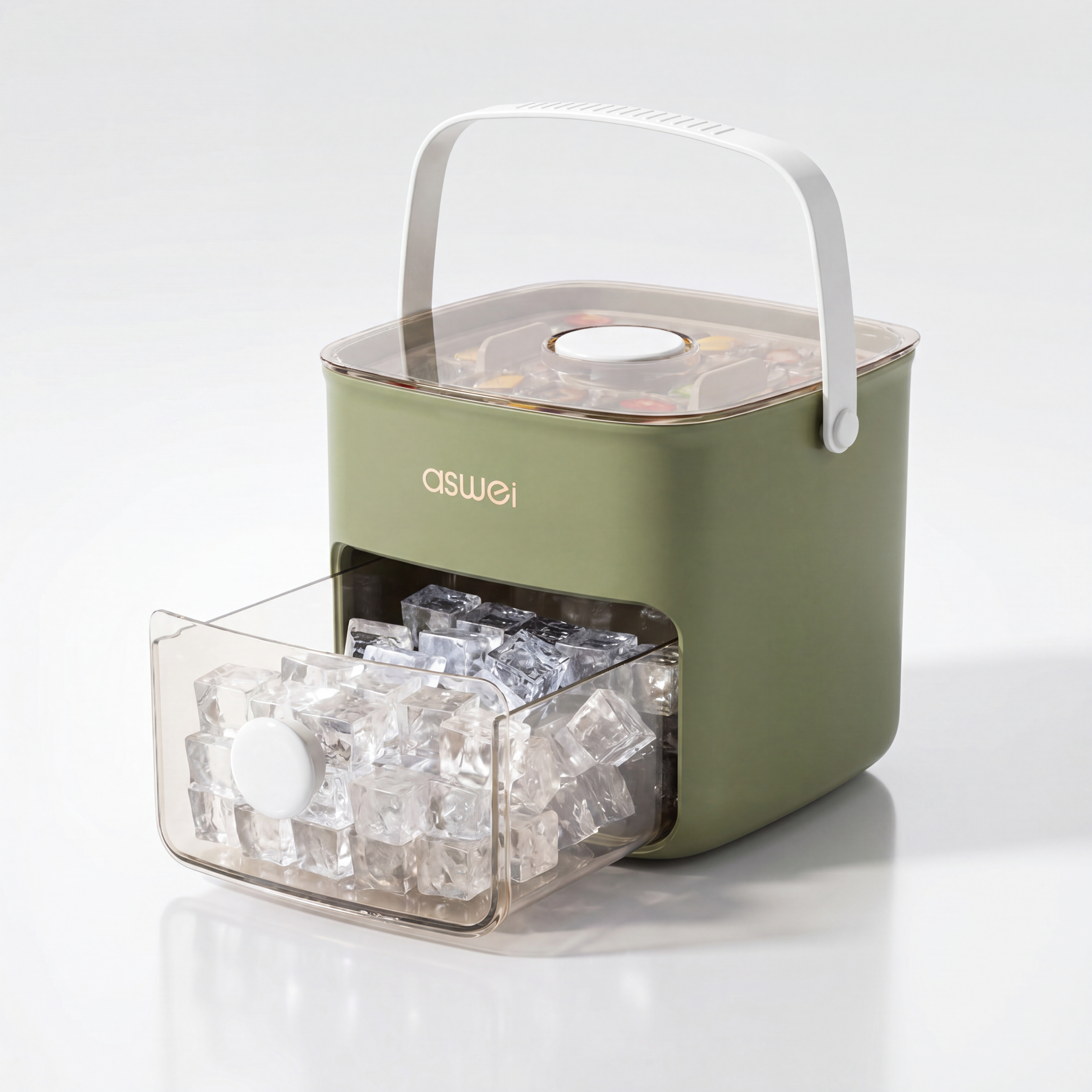 GlacierGrid 48-Cube Press-Lid Ice Tray — Fruit Green studio photo