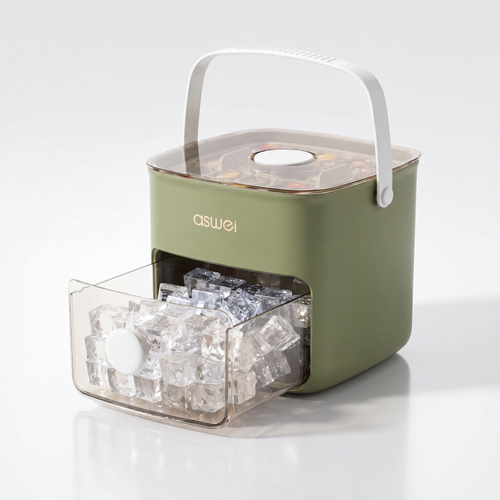 GlacierGrid 48-Cube Press-Lid Ice Tray — Fruit Green studio photo